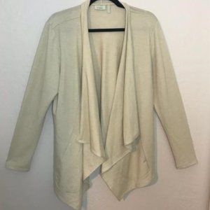 Logo Lounge Cream Open Front Cardigan - Size Medium